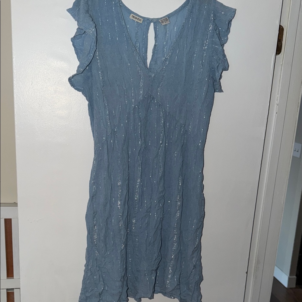 Blue Ruffled Women's Dress